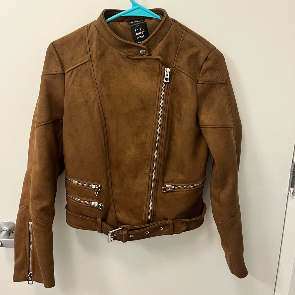 Zara trf faux suede jacket